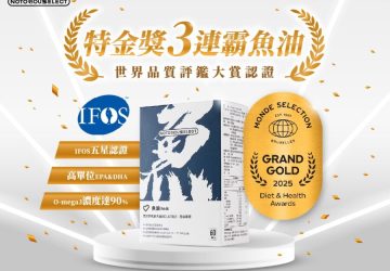 運動保健品牌notorious　魚油蟬聯特金獎穩坐市場新寵