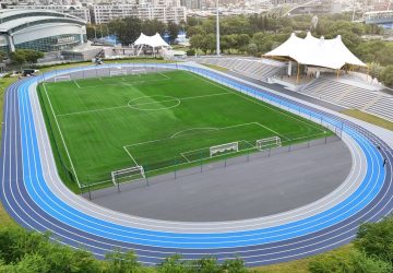 新莊田徑場整修　三色跑道、國際級球場全面升級