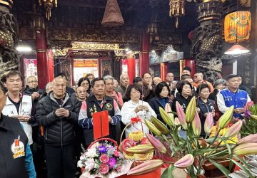 嘉義市長黃敏惠率團赴拱天宮參拜　力邀「粉紅超跑」抵嘉贊境