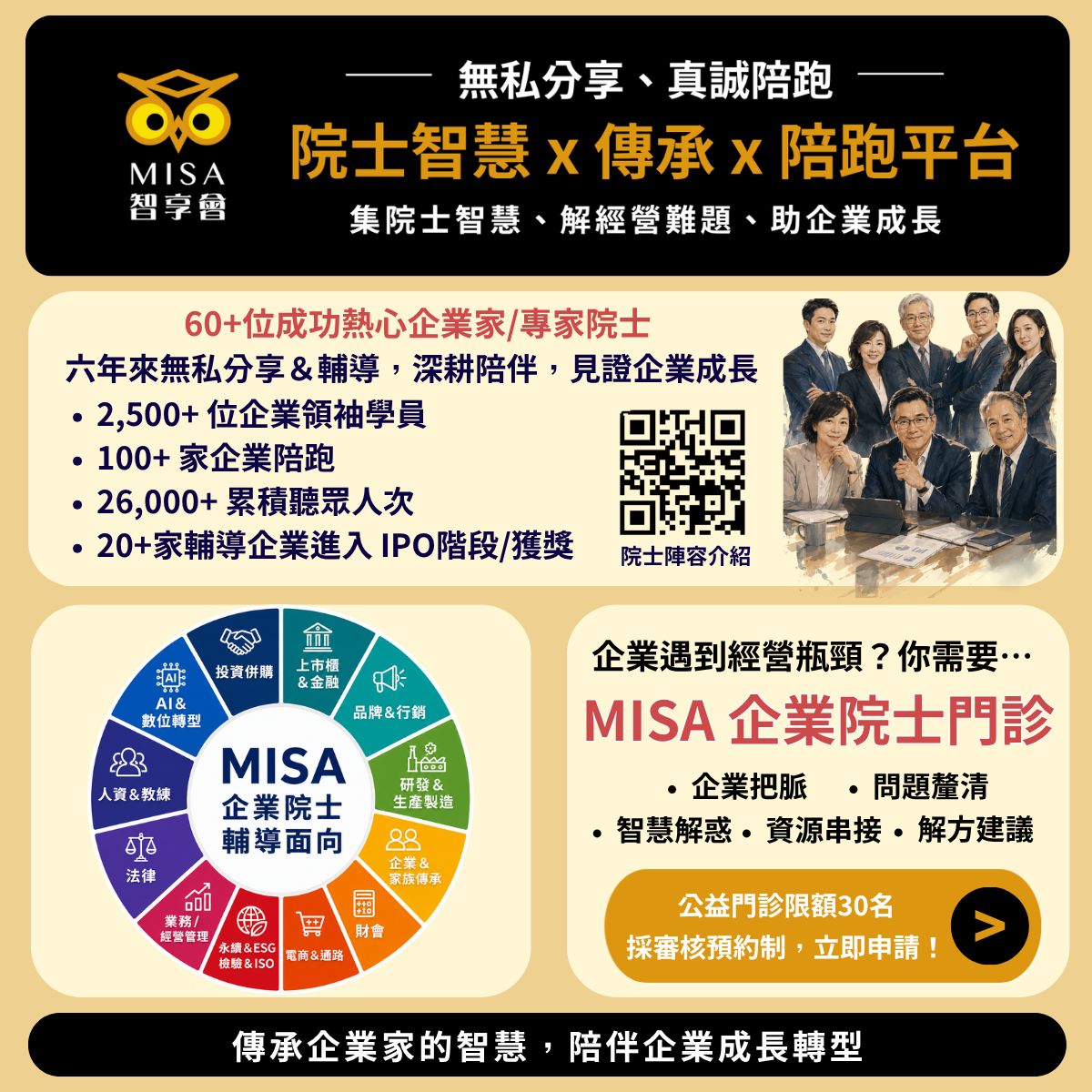 misa-啟動「企業院士門診」60-多位企業院士攜手陪跑　打造企業成長新解方