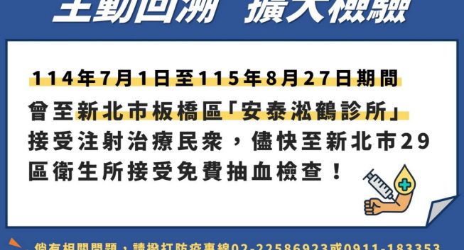 安泰淞鶴C肝群聚增2例　新北籲1118人快篩